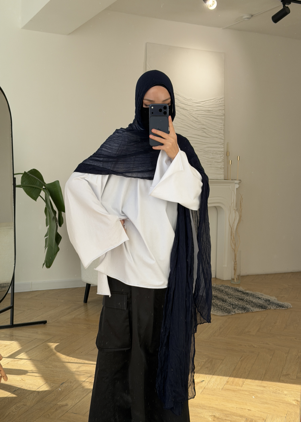 HIJAB PLISSÉ EN MOUSSELINE