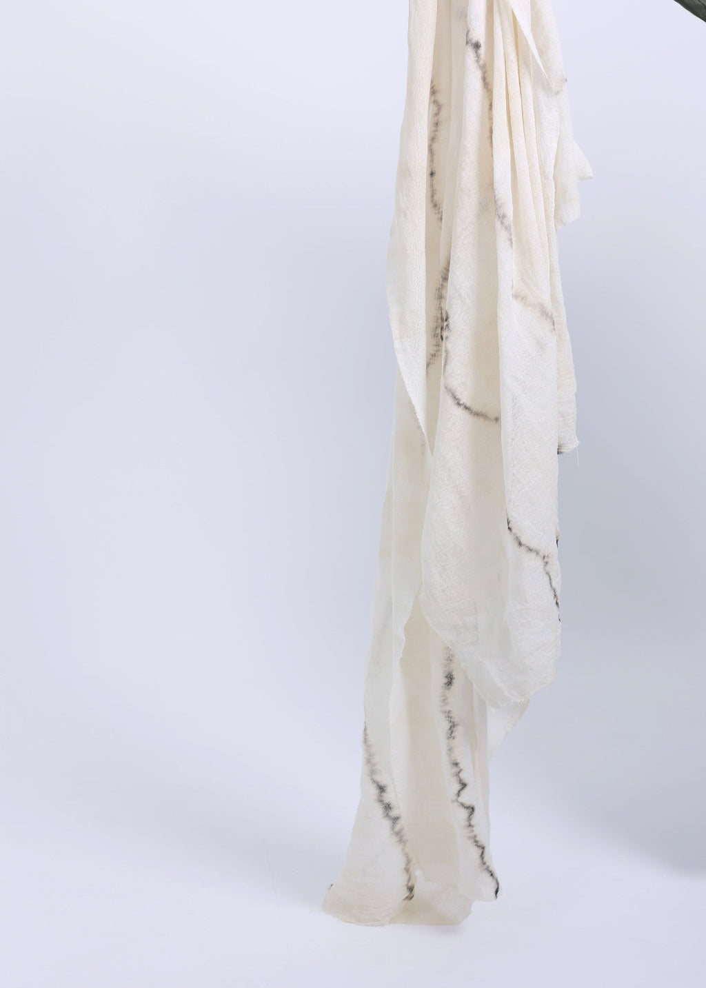 HIJAB TIE AND DIE ECRU