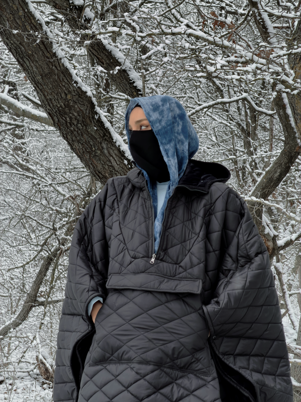 CAPE MATELASSÉE À CAPUCHE