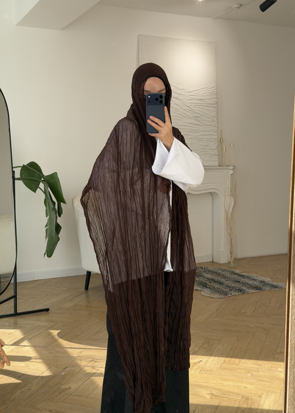 HIJAB PLISSÉ EN MOUSSELINE