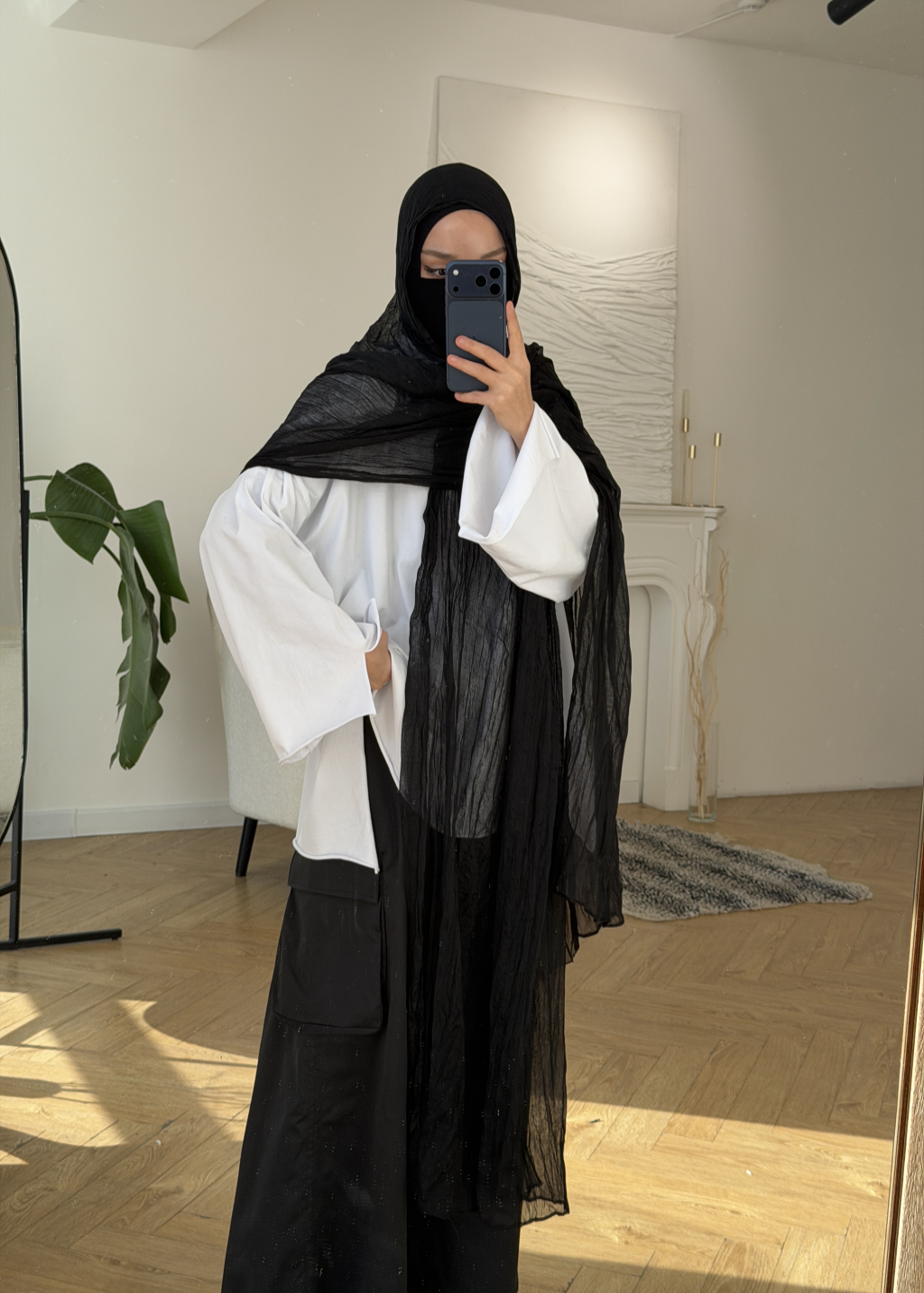 HIJAB PLISSÉ EN MOUSSELINE