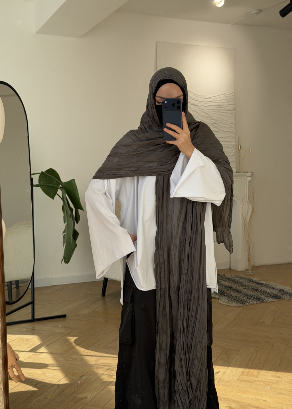 HIJAB PLISSÉ EN MOUSSELINE
